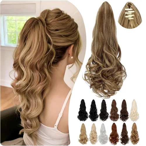 Miniatura 8 de Extensión de cola de caballo de 18 pulgadas, 20 pulgadas, larga, rizada, ondulada, recta, con clip, de aspecto natural, extensión de cabello