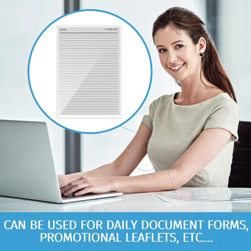 Miniatura 5 de 100 bolsillos autoadhesivos para exhibición, fundas de papel de 8.5 x 11 pulgadas para comunicación de pared y puerta, protectores de hojas