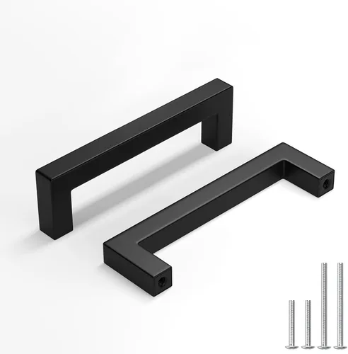 Miniatura 22 de homdiy Paquete de 1 tirador de gabinete negro mate de 3 pulgadas, manijas de cajón de acero inoxidable, manijas de cajón de acero inoxidable