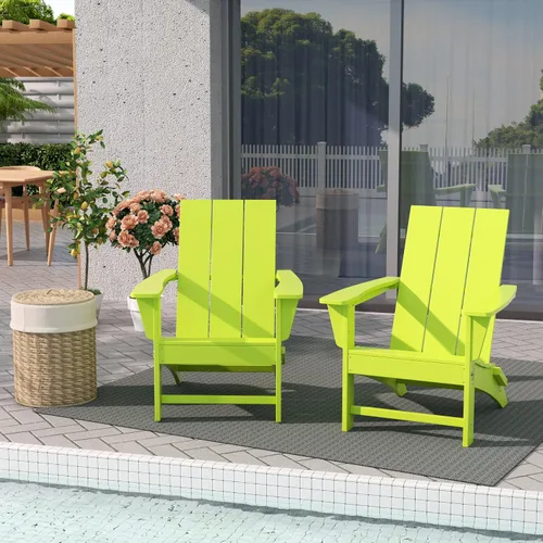 Miniatura 31 de WestinTrends Ashore - Silla plegable Adirondack moderna para exteriores (juego de 2), color marrón oscuro