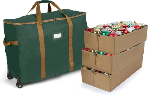 Miniatura 106 de Covermates Keepsakes Bolsa de almacenamiento ajustable para adornos, poliéster resistente, separadores acolchados y bandejas FlexGrid, organizador