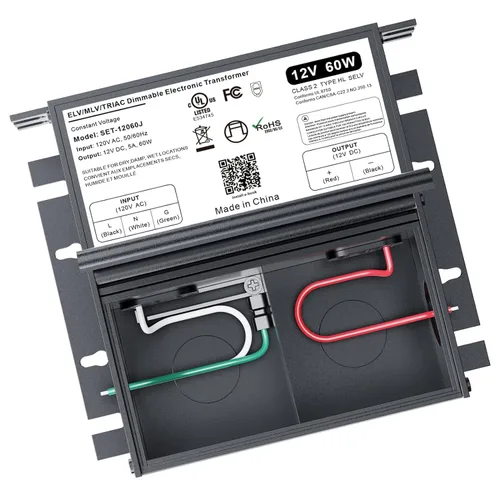 Controlador LED regulable de 60 W y 12 V para regulador Lutron y Leviton, transformador de fuente de alimentación de CA a CC triac/ELV/MLV para tira