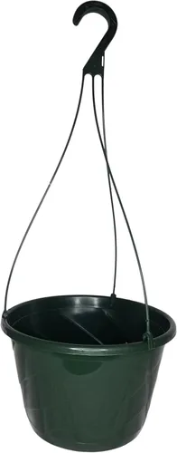Miniatura 2 de Cesta colgante de remolino Contempo de 10 pulgadas de diámetro, verde o blanco (5, verdeq)