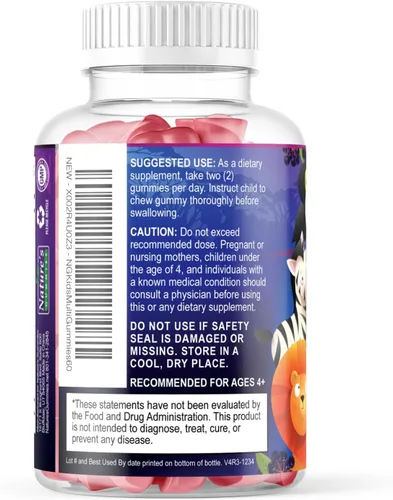 Miniatura 8 de Multivitamínico para niños - Gomitas completas de multivitamínico diario para niños con vitamina D, vitaminas B, zinc y más - Energía, enfoque