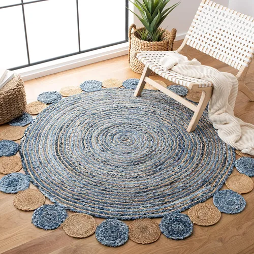 Miniatura 9 de SAFAVIEH Cape Cod Collection - Alfombra decorativa, 4 x 6 pies, beige y multicolor, hecha a mano de yute y algodón, trenzada estilo bohemio, ideal