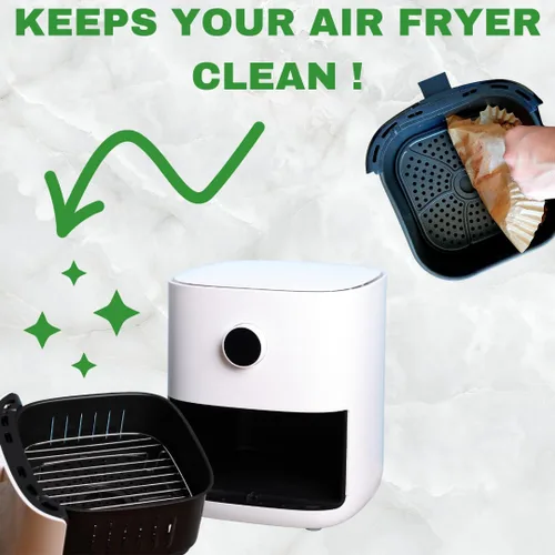 Miniatura 3 de Forros de papel pergamino desechables para freidora de aire, antiadherentes, aptos para alimentos, impermeables, a prueba de aceite, accesorios