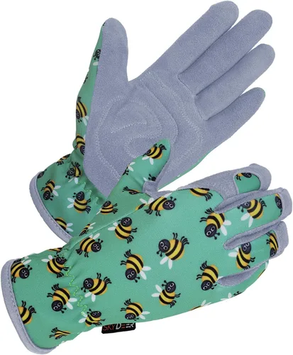 Miniatura 11 de SKYDEER Guantes de jardinería de piel de ciervo genuina para mujer, ultrasuaves y acolchados, ajuste cómodo para el trabajo (SD6611/M)