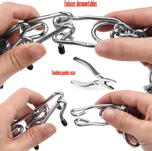 Miniatura 6 de Collares de púas para perros, collar de perro sin tirones, collar de entrenamiento para perros grandes, medianos y pequeños, de acero inoxidable