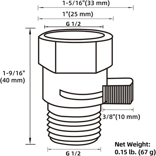 Miniatura 9 de Aomasi - Válvula de ducha, válvula de cierre de latón, regulador de caudal, regulador de flujo de agua, cabezal de ducha universal, interruptor