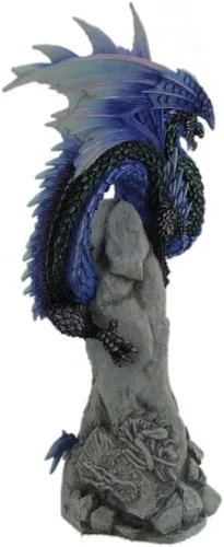 Miniatura 3 de Veronese Design Andrew Bill Sapphire Sentinel pintado a mano estatua de dragón azul