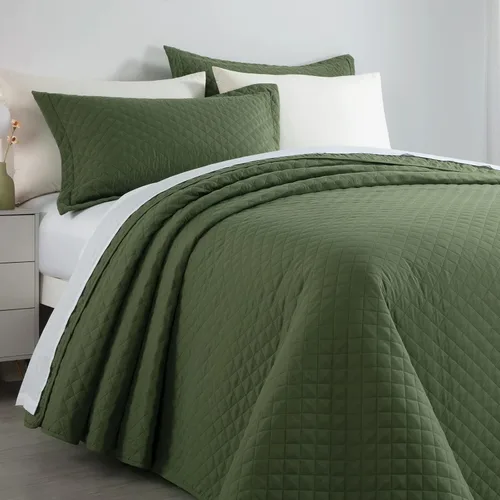Miniatura 5 de HOMBYS Juego de colcha extragrande King de 3 piezas Colcha 120x132 pulgadas Reversible Ligero Coverlet Alaskan King Juego de edredón de verano