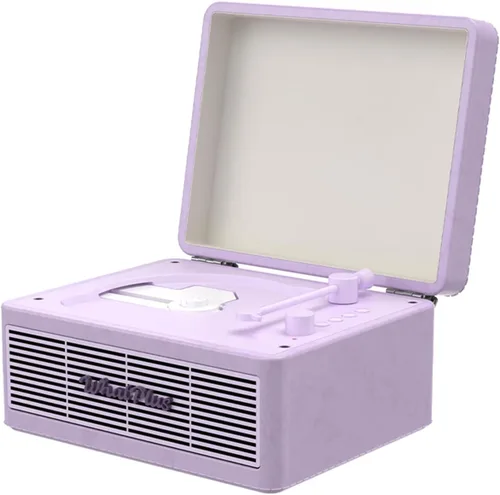 Miniatura 8 de Reproductor de CD portátil con Bluetooth 5.2, batería recargable y altavoces integrados, diseño de maleta retro de alta fidelidad para decoración