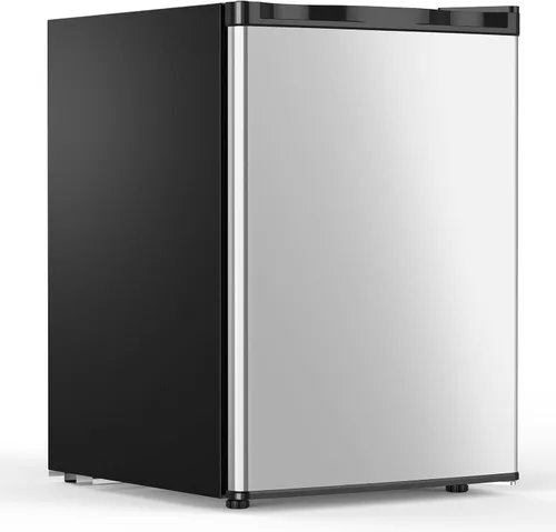 Miniatura 9 de COWSAR - Mini refrigerador compacto de 2.5 pies cúbicos con congelador, puerta doble reversible con 2 estantes extraíbles, refrigerador de bebidas