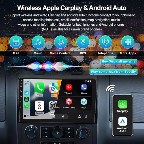 Miniatura 2 de 2G+64G Android 13 Estéreo de coche con Apple Carplay Android Auto para 2008-2012 Ford Escape Mazda Tribute 9 pulgadas pantalla táctil Radio de coche