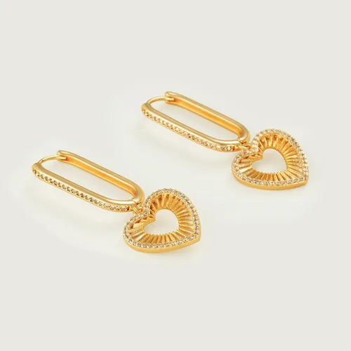 Miniatura 6 de MEVECCO - Aretes de argolla para mujer, chapados en oro de 14 quilates, delicados, con forma geométrica de cono triangular
