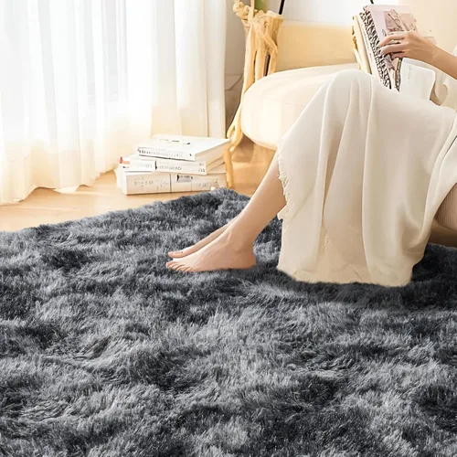 Miniatura 112 de Alfombras de área de 8x10 para sala de estar, alfombra shaggy grande ultra suave y esponjosa para dormitorio, alfombras de felpa mullida Blanco crema