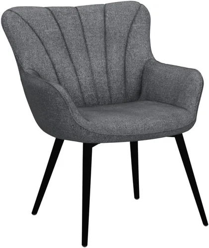 Miniatura 4 de Yaheetech Silla de comedor, 2 piezas, reposabrazos de tela, sillas de restaurante, sillas de recepción de hotel, silla de ocio, sofá, silla lateral