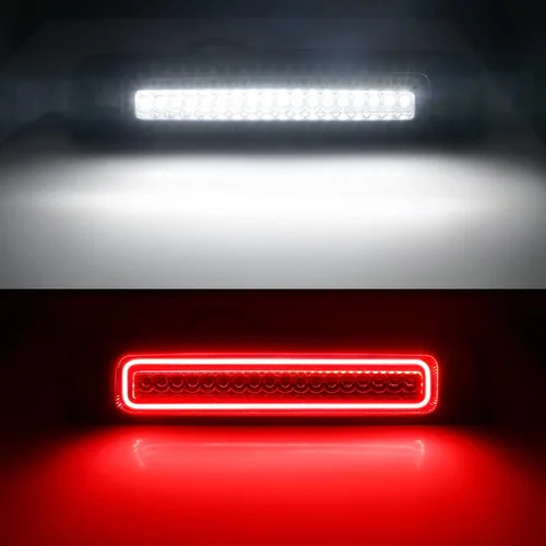 Miniatura 2 de R&F Auto Luz de Freno de Emergencia LED de Tercer Freno Compatible con Ram 1500 2500 3500 4500 5500, 2010-2018, Estilo F1, Luces de Freno Traseras
