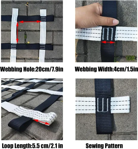 Miniatura 2 de Red de escalada ninja, red de escalada para patio de recreo, obstáculo de carga para niños, seguridad para niños, escalera de cuerda para patio