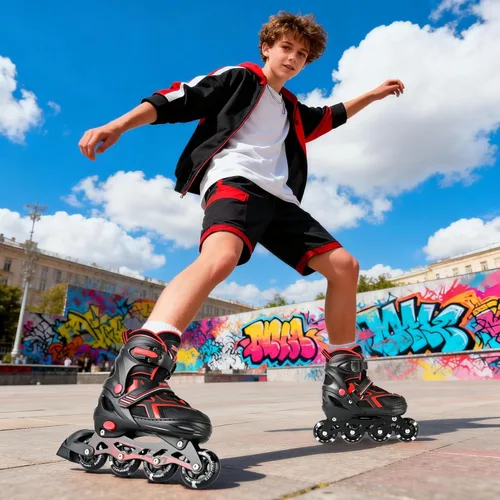 Miniatura 8 de 2PM SPORTS - Patines en línea ajustables Torinx verde para niños, patines divertidos para principiantes para niños, jóvenes, niñas, hombres