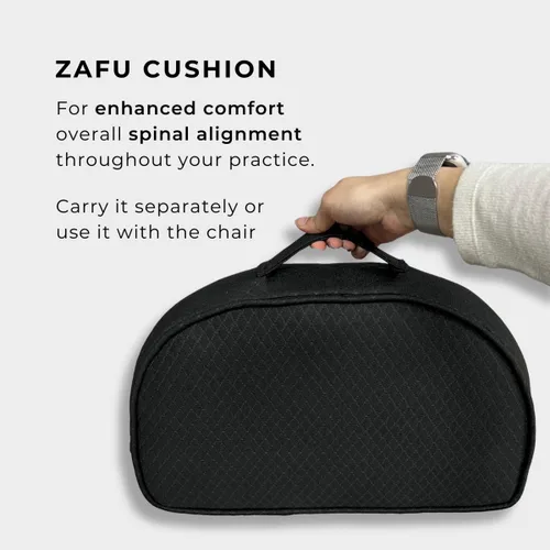 Miniatura 8 de Friends Of Meditation - Silla plegable 4 en 1 de Buda, asiento ergonómico de yoga con zafu de media luna, soporte lumbar desmontable y funda de Negro