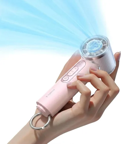 Miniatura 11 de TORRAS COOLiFY iva - Ventilador de mano con enfriador de hielo, velocidad ajustable de 0 a 100, súper mini ventilador portátil potente de 5000 mAh