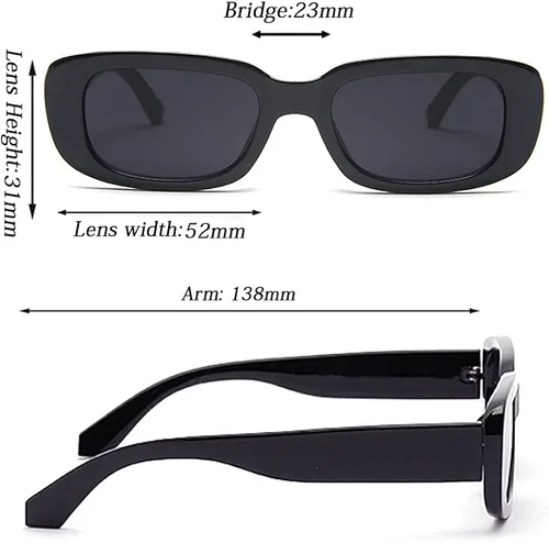 Miniatura 6 de Tskestvy Gafas de sol rectangulares para mujer, gafas de sol retro de los años 90, modernas, Y2K, estéticas, vintage, cuadradas