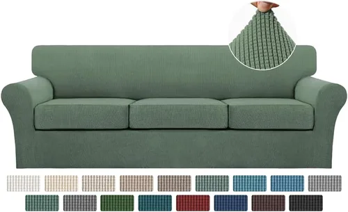 Miniatura 34 de Turquoize 2 fundas para sillas de sala de estar, funda de sofá con fundas de cojín individuales, funda de muebles para sillas (silla, beige biscotti)