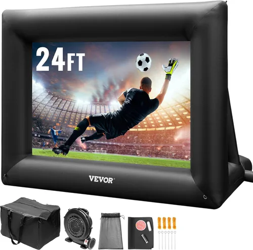 VEVOR Pantalla de Proyector Inflable para Exteriores con Soplador de Aire de 350W Pantalla Inflable de Tela Oxford Pantalla Hinchable para Películas