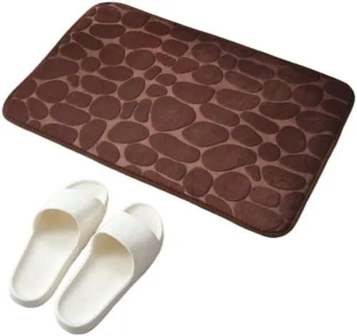 Miniatura 6 de Alfombra antideslizante de Baño con Relieve de Adoquines, Alfombras Antideslizantes En Lavabo, Alfombra De Suelo Lateral De Bañera, Felpudo De