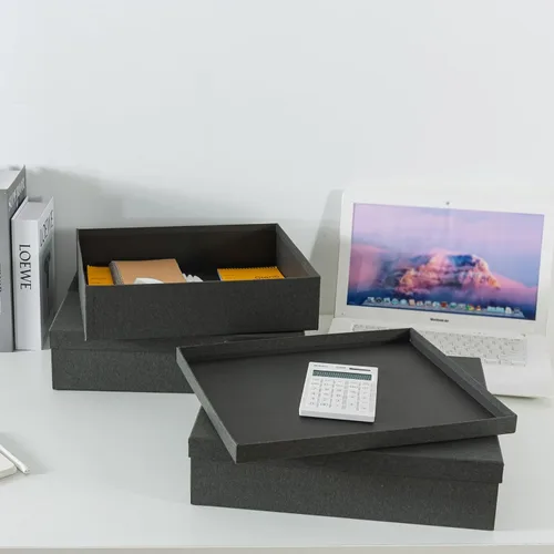 Miniatura 5 de Soul & Lane Cajas de almacenamiento decorativas con tapas, juego de cajas de almacenamiento de papel para recuerdos y fotos, cajas decorativas