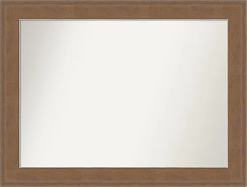 Miniatura 329 de Amanti Art Espejo de baño marrón para sobre el fregadero, 25 x 25 pulgadas, hecho a medida, espejo de tocador cuadrado marrón medio, marco de madera