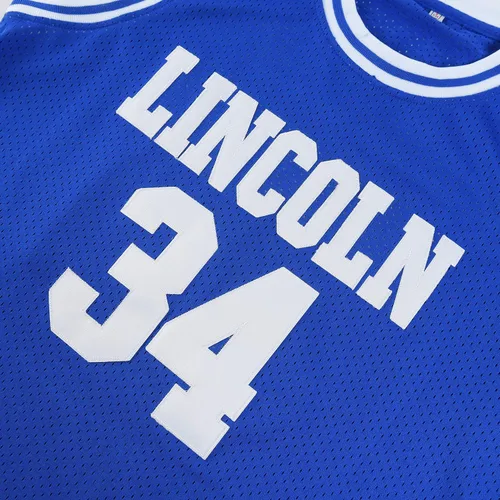 Miniatura 5 de Mens Lincoln #34 Jesus Shuttlesworth High School Movie Basketball Jersey for Adult WhiteBlue