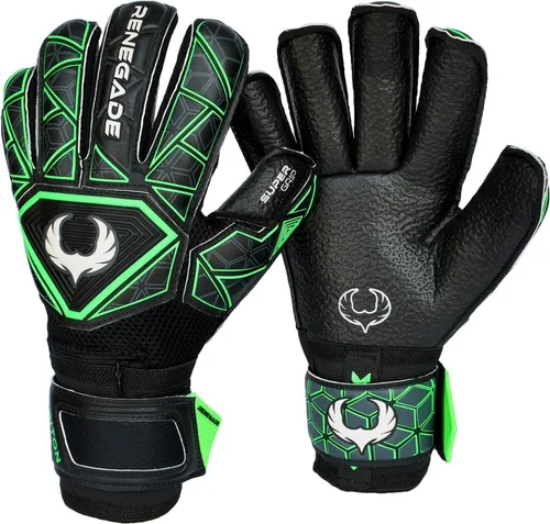 Miniatura 10 de Guantes de portero Renegade GK Triton con protección antimicrobiana (tallas 5-11, 3 estilos, nivel 2) Protectores de dedos Pro-Tek y Super Agarre