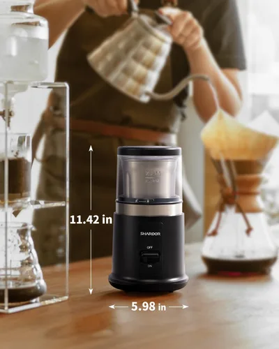 Miniatura 6 de SHARDOR One Touch - Molinillo de café eléctrico, especias, hierbas, para granos de café, especias y semillas con 1 cuenco extraíble de acero Negro