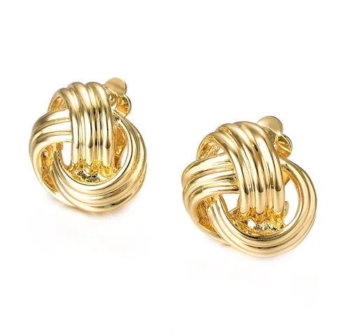 Miniatura 3 de Yoursfs Aretes con clip de nudo de amor para mujer aretes florales no perforados