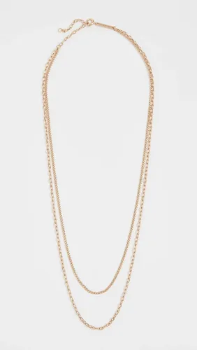 Miniatura 2 de Collar de cadena doble de oro de 14 quilates para mujer