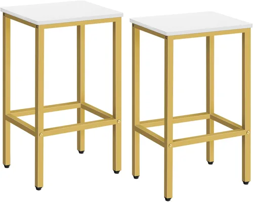 Miniatura 13 de MAHANCRIS Taburetes de bar, juego de 2 sillas de bar con reposapiés, taburetes de comedor de 2 piezas, 25.8 pulgadas de altura, taburetes de bar