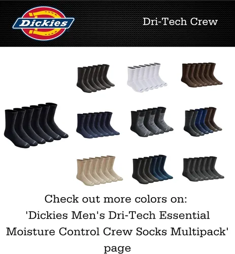Miniatura 4 de Dickies Men's Dri-tech Legacy Moisture Control Crew Socks Multipack