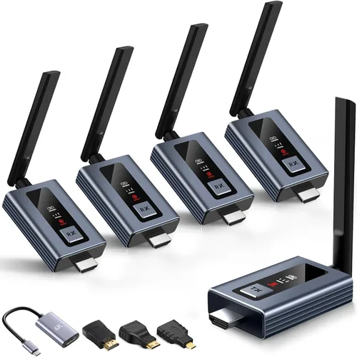 Miniatura 11 de Transmisor y receptores HDMI inalámbricos mejorados con pantalla LED, 165 pies Plug & Play 1080P Salida HD 5.8GHz Extensor para TV