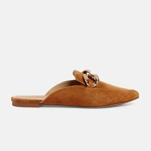 Miniatura 2 de Juliet Holy Mocasines planos para mujer, con puntera puntiaguda, sin espalda, sin cordones, con cadena de metal