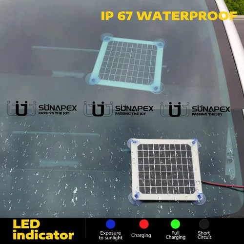 Miniatura 7 de SUNAPEX Cargador de batería solar de 5 vatios para coche, 12 voltios, impermeable, alimentado por energía solar, cargador y mantenedor, cargador