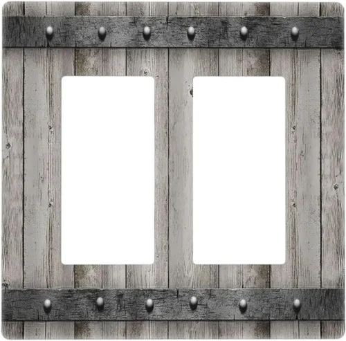 Miniatura 75 de Mid Century Morden Boho - Placa de pared para interruptor de luz dúplex de 1 banda, placa frontal decorativa eléctrica para receptáculo para baño