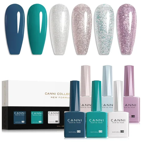 Miniatura 31 de CANNI Kit de esmalte de uñas de gel, 6 colores, rosa nude, 0.3 fl oz, tonos de piel, uñas francesas, marrón neutro, kit de uñas de gel para remojar