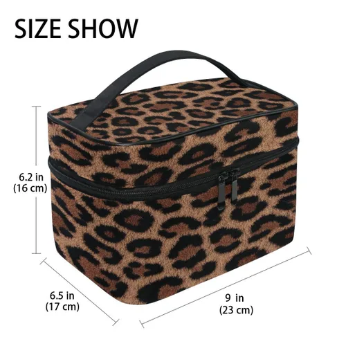Miniatura 2 de Neceser de maquillaje con estampado de leopardo, organizador de viaje para mujer