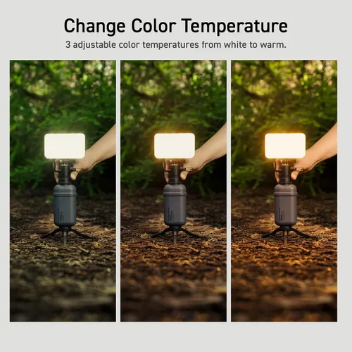 Miniatura 8 de ELECOM NESTOUT - Linterna de panel LED para acampar al aire libre con mini trípode, luz LED regulable alimentada por USB, resistente al agua y polvo
