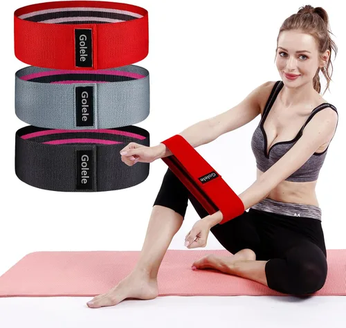 Miniatura 6 de Resistance Bands for Working Out 3 Booty Bands- Light Medium Heavy Fabric Exercise Bands for Home Gym, Full Body Workouts, Legs, Hip, Glutes, Arms
