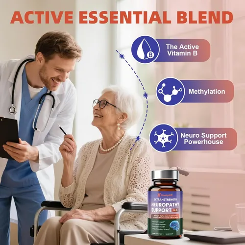 Miniatura 4 de Suplementos de neuropatía de ácido alfa lipoico – con 600 mg de ácido R-alfa lipoico, NAC, ALC, vitamina activa B12 B1 B2 B6, magnesio