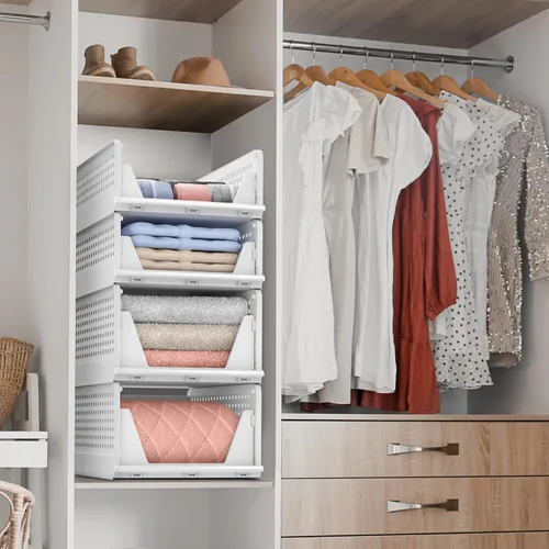 Miniatura 3 de Sorbus Organizador de estantes – Organizador de estante de armario para ropa, armario, baño, cocina, garaje – Cestas organizadoras de estantes