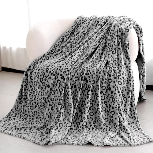 Miniatura 12 de Manta con Estampado de Leopardo Morado Manta Morada Ligera Cálida Mantas Suaves Decorativas para Cama Sofá Dormitorio Leopardo púrpura